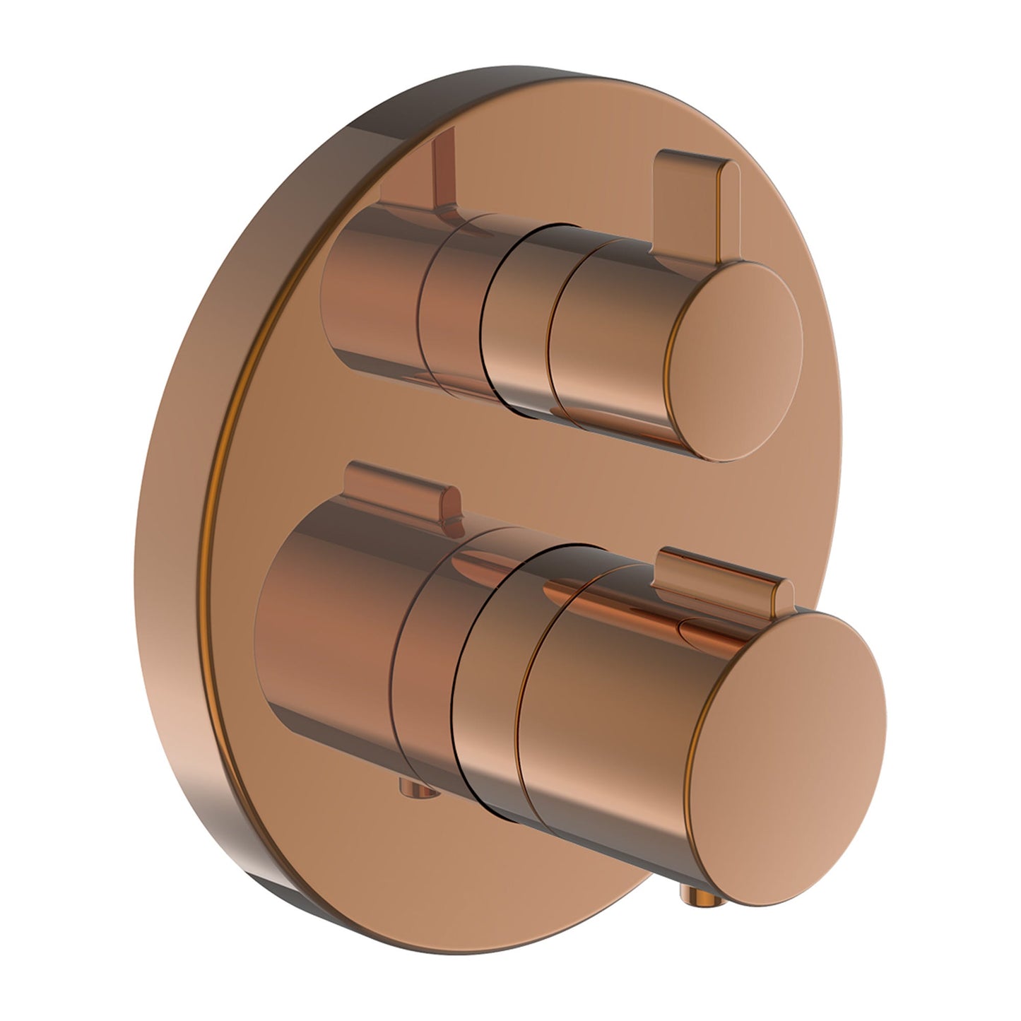 Laufen Twintherm 2 handle thermo shower mixer trim set - rose gold