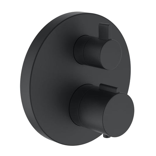 Laufen Twintherm 2 handle thermo shower mixer trim set - matt black titanium
