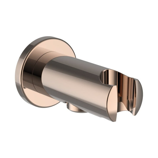 Laufen Twin round shower bracket & outlet - rose gold