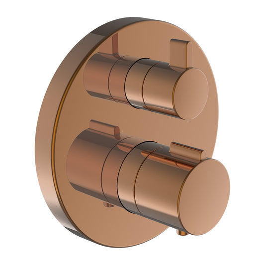 Laufen Twintherm 2 handle thermo shower mixer trim set - rose gold